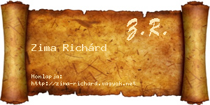 Zima Richárd névjegykártya